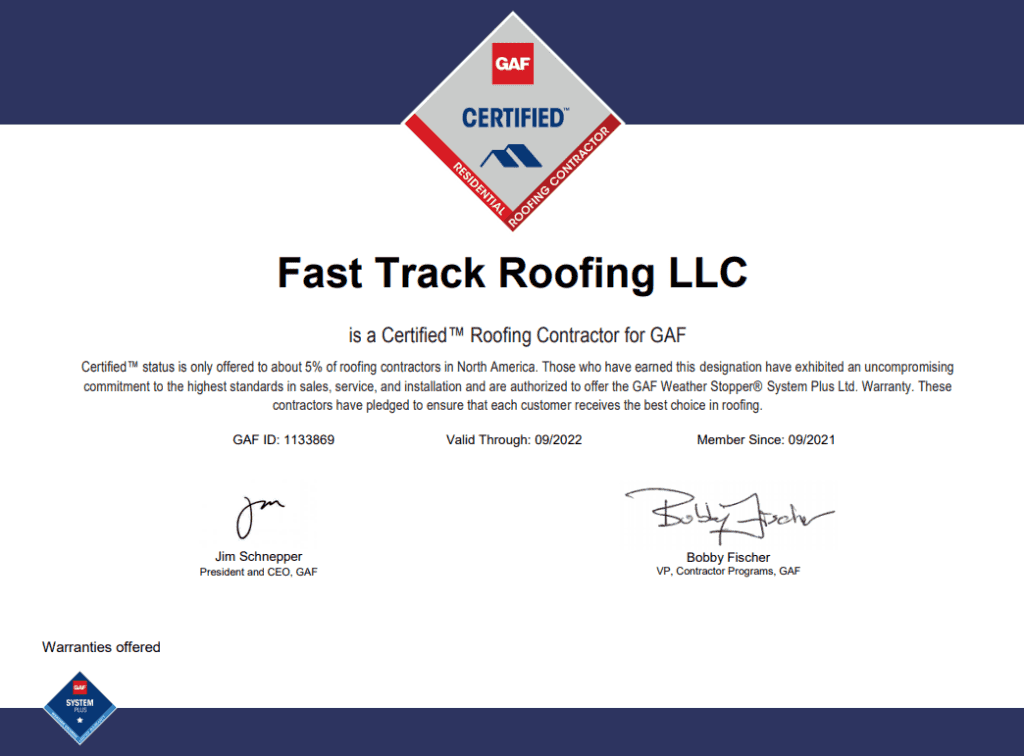 Fast Track Roofing Certificate 